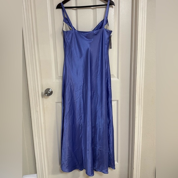 Vintage boutique Cicada “Audrise” Dark Lavender Satin Slip Dress - Size L - Picture 5 of 9